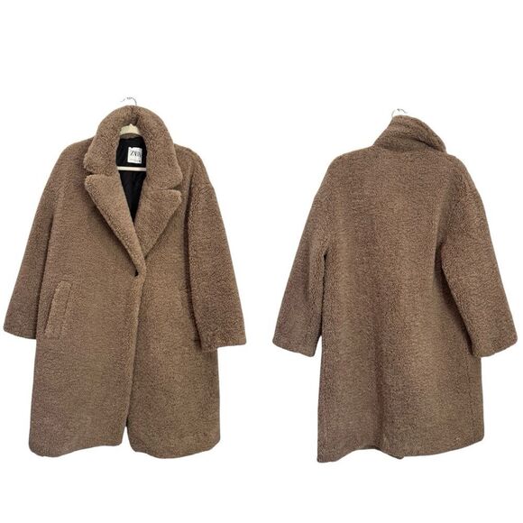 ZARA Faux Shearling coat - Picture 4 of 6